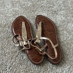 Sam Edelman Gigi Thong Gold Sandal - Size 5